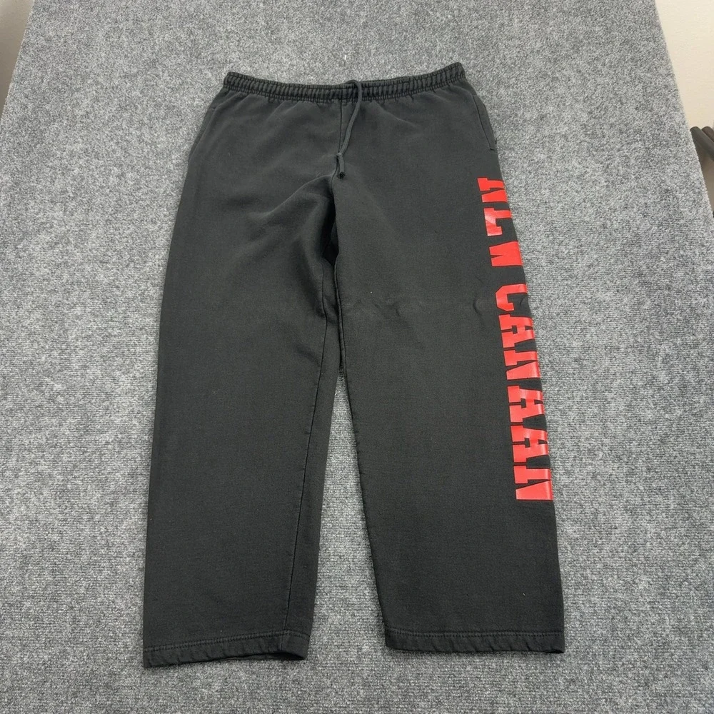 New Canaan Pennant Sweatpants Mens S Black Cotton Blend Graphic Athletic Street